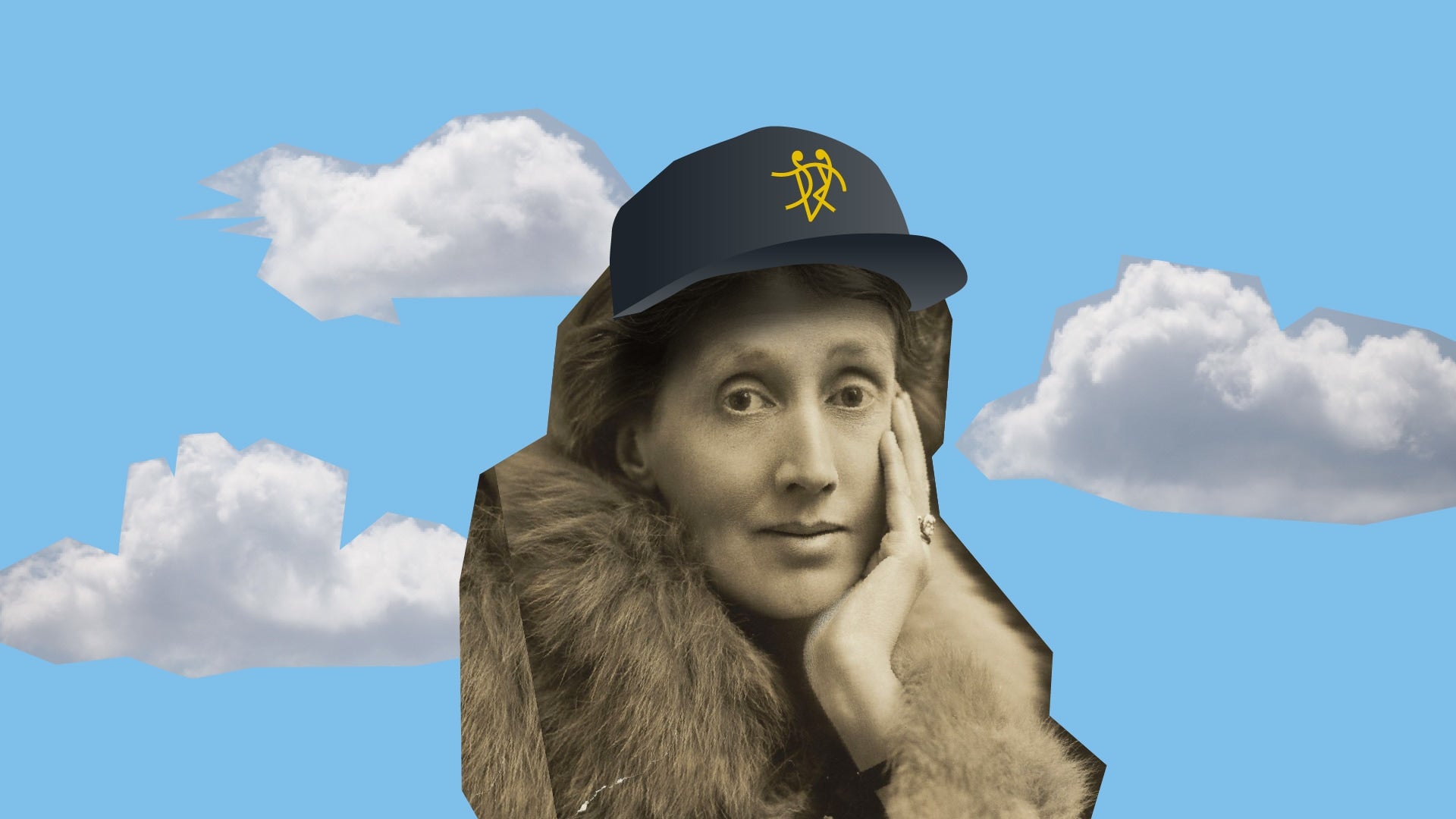 Virginia Woolf wearing an Aquarius cap – Team Aquarius