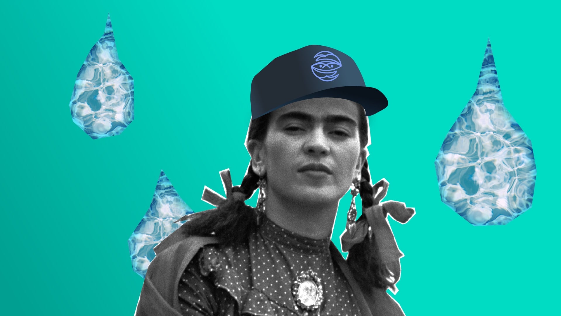 Frida Kahlo wearing a Cancer cap – Team Cancer