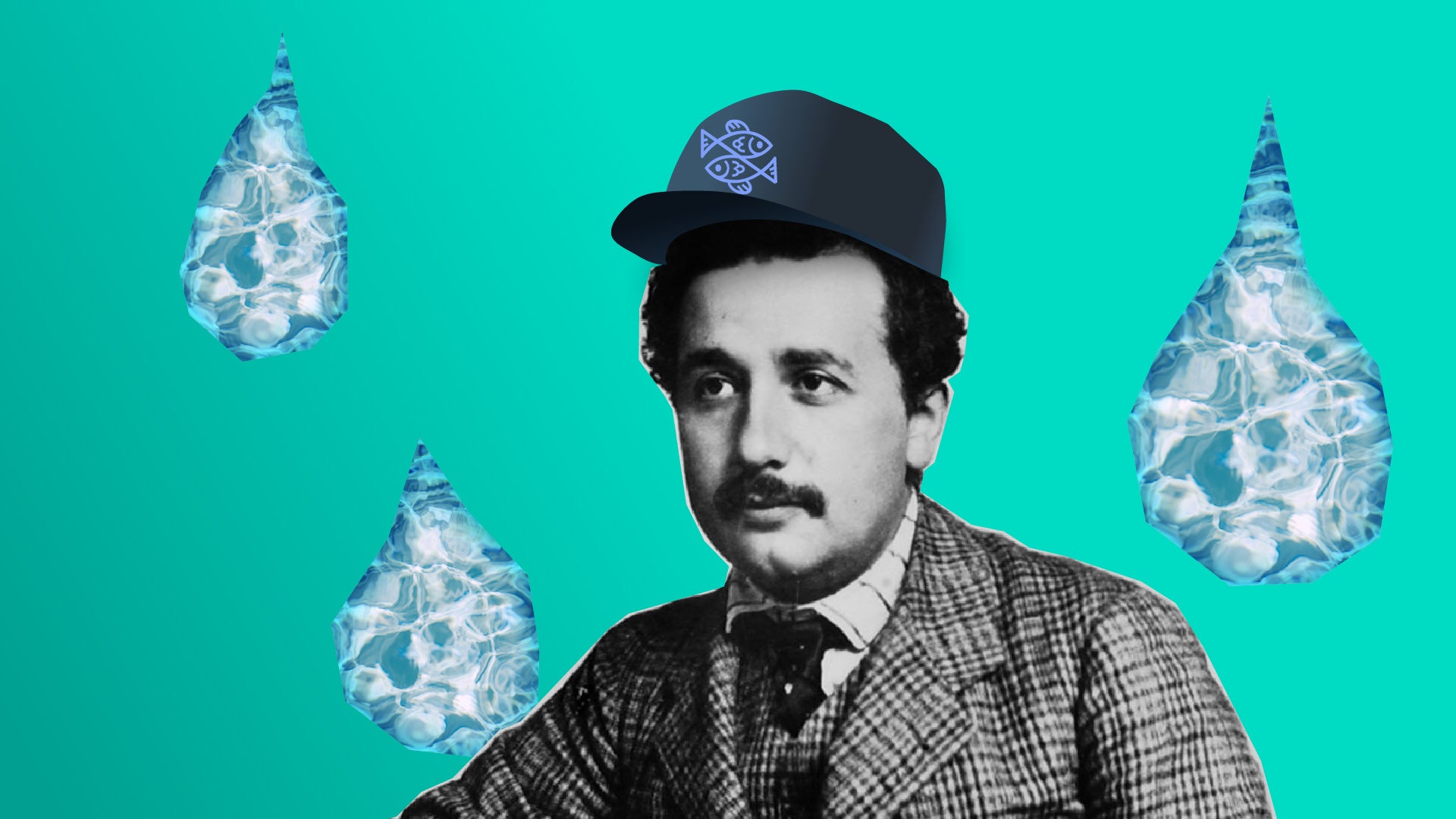 Albert Einstein wearing a Feinstoff cap – Team Pisces