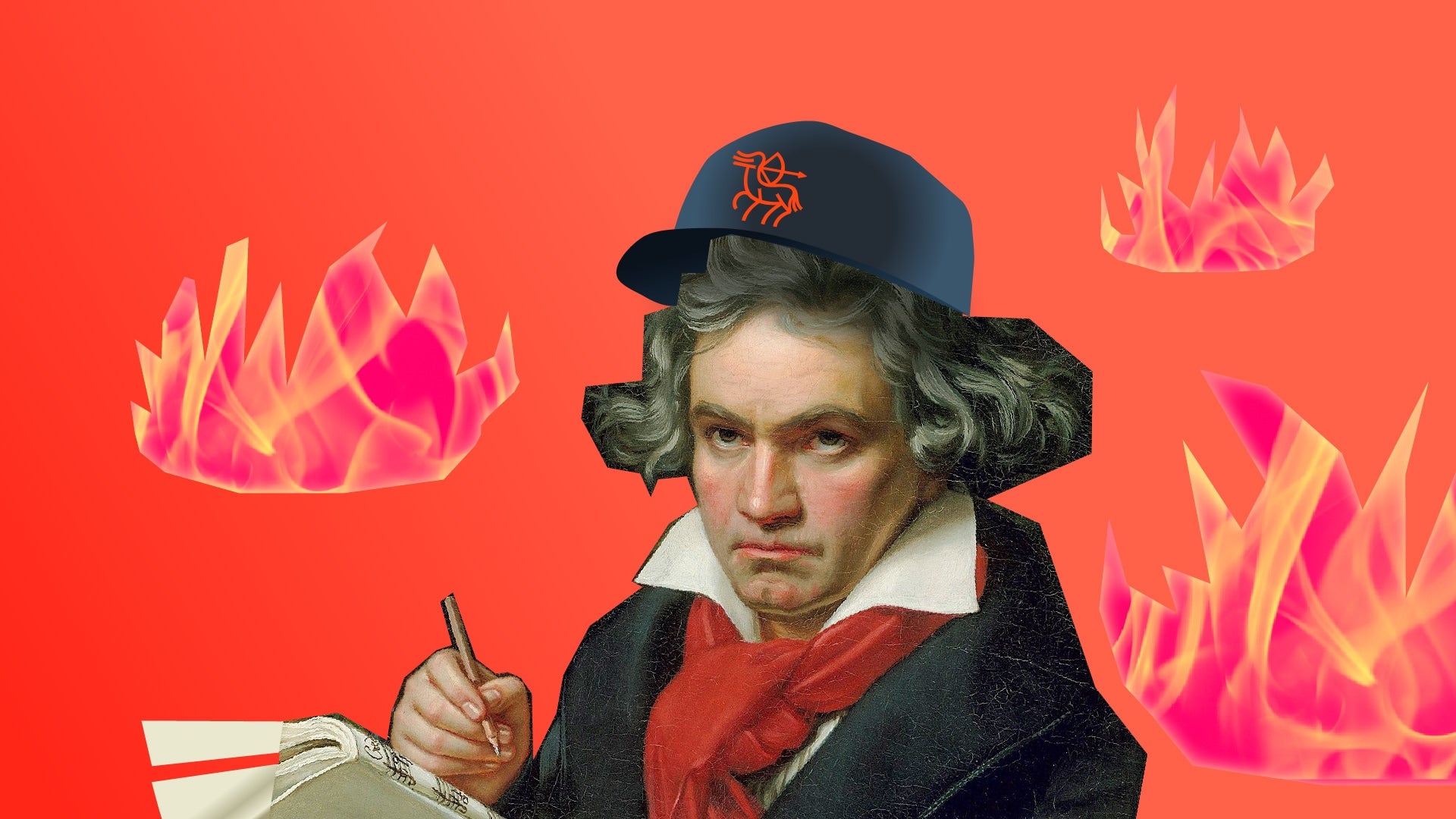 Ludwig van Beethoven wearing a Sagittarius cap – Team Sagittarius