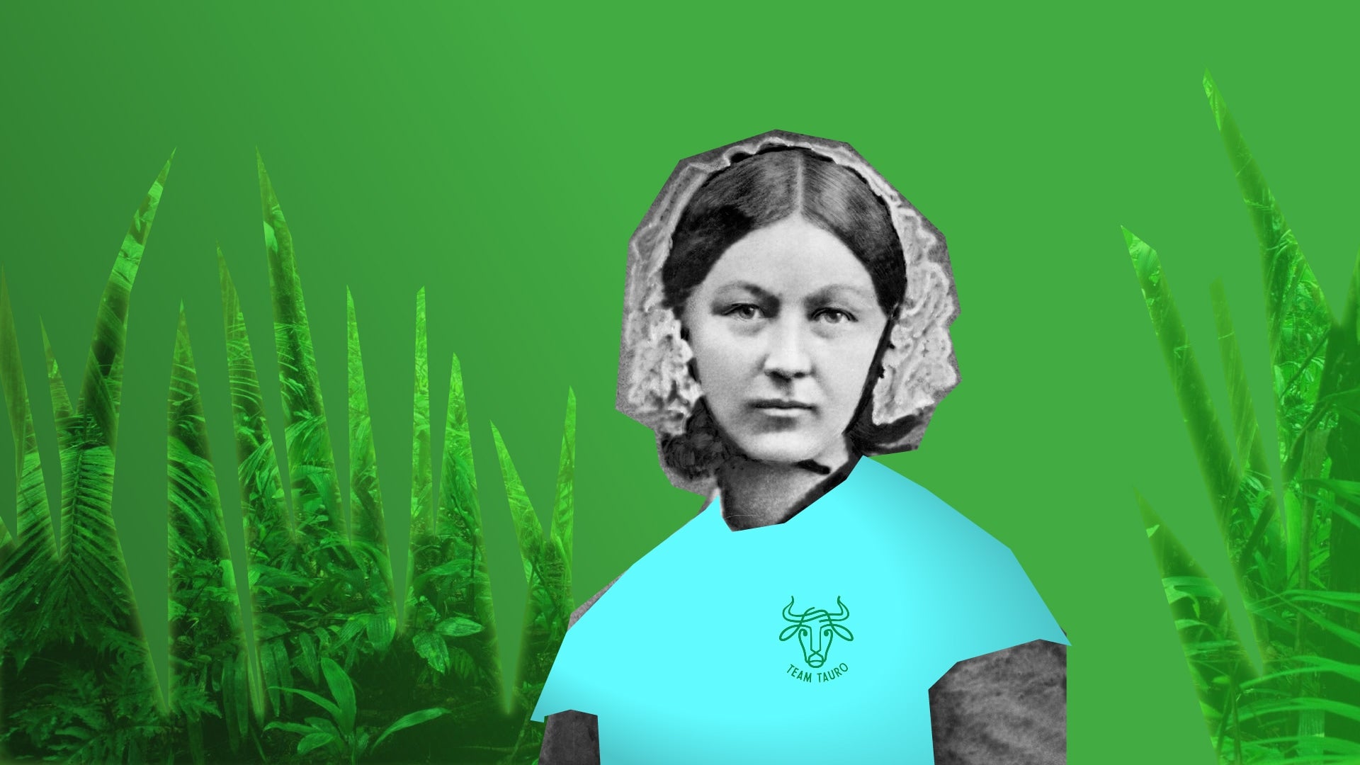 Florence Nightingale wearing a Team Taurus T-shirt – Team Taurus
